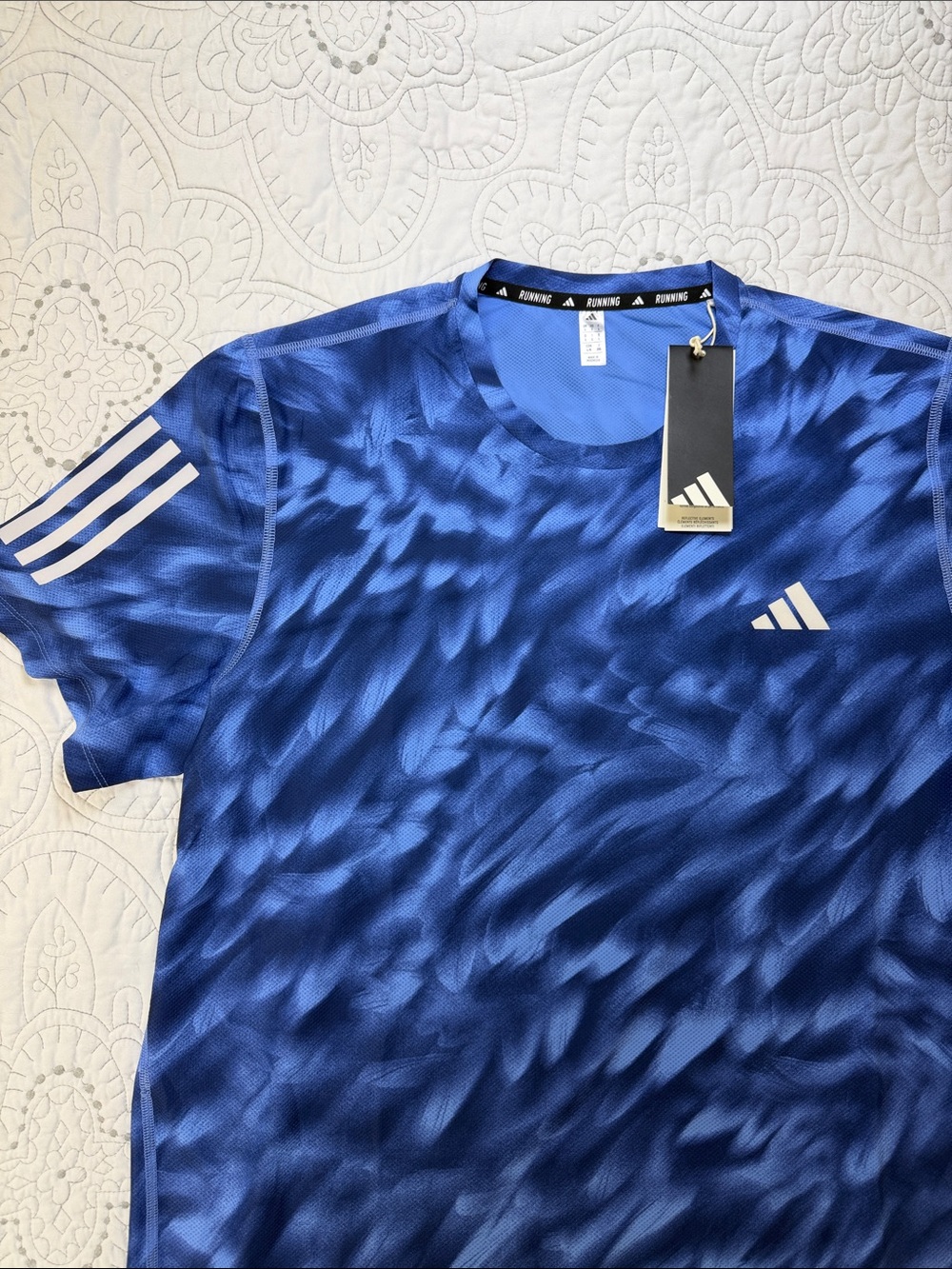 adidas NWT Short-Sleeve Athletic Running ClimaCool Shirt - Men’s Large Blue Top